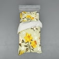 thumbnail image 1 of Ambesonne Spring Bedding Set 3 Pcs, Floral Narcissus Branch, Twin, Yellow Khaki Cream, 1 of 2