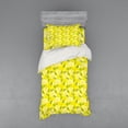 thumbnail image 1 of Ambesonne Spring Bedding Set 3 Pcs, Fresh Lemons with Leaves, Twin XL, Yellow Fern Green, 1 of 3