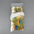 thumbnail image 1 of Ambesonne Spring Bedding Set 3 Pcs, Modern Peacock Feathers, Twin XL, Blue Green Pale Brown, 1 of 3