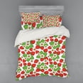 thumbnail image 1 of Ambesonne Spring Bedding Set 4 Pcs, Floral Strawberry Scene, Queen, Green Red, 1 of 3