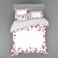 thumbnail image 1 of Ambesonne Spring Bedding Set 4 Pcs, Fuchsia Tones Branches Look, Queen, Taupe Grey Magenta White, 1 of 2