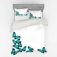 thumbnail image 1 of Ambesonne Spring Bedding Set 4 Pcs, Sunny Butterflies Morphs, Queen, Black Turquoise, 1 of 3