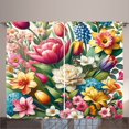thumbnail image 1 of Ambesonne Spring Curtains 2 Panel Set, Jumble Colors Garden Flowers, 108" x 90", Green Magenta Multicolor, 1 of 2