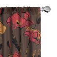 thumbnail image 1 of Ambesonne Spring Curtains, Blooming Flowers Sketchy, Pair of 28"x63", Scarlet and Pale Redwood, 1 of 5