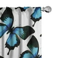 thumbnail image 1 of Ambesonne Spring Curtains, Bluish Colored Butterflies, Pair of 28"x84", Hunter Green Pale Blue, 1 of 5