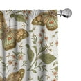 thumbnail image 1 of Ambesonne Spring Curtains, Butterflies Moths Victorian, Pair of 28"x95", Green Brown White Fawn, 1 of 1