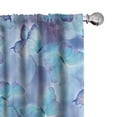 thumbnail image 1 of Ambesonne Spring Curtains, Butterflies Watercolor Back, Pair of 28"x84", Soft Blue Lavender and White, 1 of 5