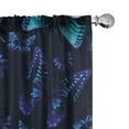 thumbnail image 1 of Ambesonne Spring Curtains, Butterfly Grunge Abstract, Pair of 28"x84", Indigo Dark Seafoam Black, 1 of 1