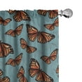 thumbnail image 1 of Ambesonne Spring Curtains, Butterfly Vintage Abstract, Pair of 28"x84", Burnt Orange and Pale Teal, 1 of 1