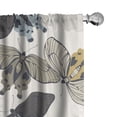 thumbnail image 1 of Ambesonne Spring Curtains, Butterfly Vintage Floral, Pair of 28"x95", Pale Slate Blue and Dark Grey, 1 of 5