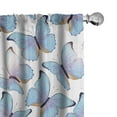thumbnail image 1 of Ambesonne Spring Curtains, Butterfly Vintage Tropical, Pair of 28"x84", Pale Azure Blue and Lilac, 1 of 5