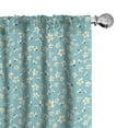 thumbnail image 1 of Ambesonne Spring Curtains, Continuous Pastel Flower Art, Pair of 28"x63", Earth Yellow and Pale Teal, 1 of 3