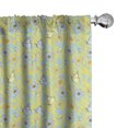 thumbnail image 1 of Ambesonne Spring Curtains, Daisy Butterfly Stripe Art, Pair of 28"x63", Pastel Yellow Orange, 1 of 1