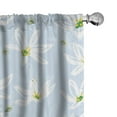 thumbnail image 1 of Ambesonne Spring Curtains, Doodle Style White Flowers, Pair of 28"x63", Pale Cadet Blue Mustard, 1 of 5