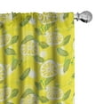 thumbnail image 1 of Ambesonne Spring Curtains, Fresh Lemons with Leaves, Pair of 28"x95", Yellow Fern Green, 1 of 5