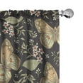 thumbnail image 1 of Ambesonne Spring Curtains, Moths Flowers Butterflies, Pair of 28"x84", Dark Eggshell Peach and Ecru, 1 of 5