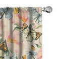 thumbnail image 1 of Ambesonne Spring Curtains, Pastel Butterflies Flowers, Pair of 28"x84", Olive Green Coral and Blush, 1 of 5