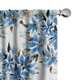 thumbnail image 1 of Ambesonne Spring Curtains, Plain Back Watercolor Flower, Pair of 28"x84", Sea Blue Chocolate and White, 1 of 5
