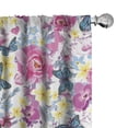 thumbnail image 1 of Ambesonne Spring Curtains, Plumeria Butterfly Flower, Pair of 28"x63", Hot Pink and Pale Yellow, 1 of 5