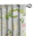 thumbnail image 1 of Ambesonne Spring Curtains, Roses Butterflies Flora Plot, Pair of 28"x95", Apple Green and Pastel Yellow, 1 of 5