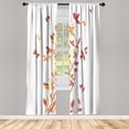 thumbnail image 1 of Ambesonne Spring Curtains, Tree Swirling Persian Lilac, Pair of 28"x84", Dark Salmon, 1 of 2