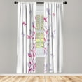 thumbnail image 1 of Ambesonne Spring Curtains, Tree Swirling Persian Lilac, Pair of 28"x84", Pale Mauve, 1 of 2