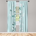thumbnail image 1 of Ambesonne Spring Curtains, Tree Swirling Persian Lilac, Pair of 28"x95", Pale Blue, 1 of 2