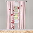 thumbnail image 1 of Ambesonne Spring Curtains, Tree Swirling Persian Lilac, Pair of 28"x95", Pale Pink, 1 of 2