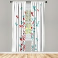 thumbnail image 1 of Ambesonne Spring Curtains, Tree Swirling Persian Lilac, Pair of 28"x95", Seafoam Red, 1 of 2
