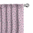 thumbnail image 1 of Ambesonne Spring Curtains, Tulip Flowers Hearts Art, Pair of 28"x84", Soft Pink Dark Teal, 1 of 4