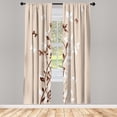 thumbnail image 1 of Ambesonne Spring Curtains, Violet Tree Swirling Persian, Pair of 28"x95", Beige Almond, 1 of 2