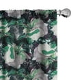 thumbnail image 1 of Ambesonne Spring Curtains, White Dog Roses Pattern Art, Pair of 28"x84", Dark Green and Pale Grey, 1 of 5