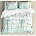 thumbnail image 1 of Ambesonne Spring Duvet Cover Set, Floral Botany Blooms, Queen, Almond Green Khaki, 1 of 3