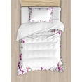 thumbnail image 1 of Ambesonne Spring Duvet Cover Sets, Fuchsia Tones Branches Look, 2-Twin, Taupe Grey Magenta White, 1 of 4