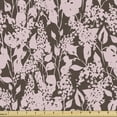 thumbnail image 1 of Ambesonne Spring Fabric by the Yard, Lilac Flowers Pattern Art, 3 Yards, Dark Brown and Blush, 1 of 5