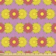 thumbnail image 1 of Ambesonne Spring Fabric by the Yard Upholstery, Aster Flowers and Leaves, 3 Yards, Soft Pink and Earth Yellow, 1 of 5