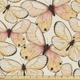 thumbnail image 1 of Ambesonne Spring Fabric by the Yard Upholstery, Butterflies Exotic Nature, 2 Yards, Dark Peach Salmon and Yellow, 1 of 5