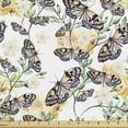 thumbnail image 1 of Ambesonne Spring Fabric by the Yard Upholstery, Butterflies Orchid Flowers, 3 Yards, Jade Green and Pale Eggplant, 1 of 5