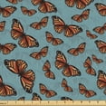thumbnail image 1 of Ambesonne Spring Fabric by the Yard Upholstery, Butterfly Vintage Abstract, 3 Yards, Burnt Orange and Pale Teal, 1 of 1
