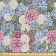 thumbnail image 1 of Ambesonne Spring Fabric by the Yard Upholstery, Hydrangea Colorful Flowers, 5 Yards, Mauve Taupe Ceil Blue, 1 of 5