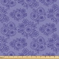 thumbnail image 1 of Ambesonne Spring Fabric by the Yard Upholstery, Peonies Monochrome Drawings, 1 Yard, Dark Ceil Blue Lavender, 1 of 5