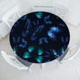 thumbnail image 1 of Ambesonne Spring Fitted Round Tablecloth, Butterfly Grunge Abstract, 36"- 40" Diameter, Indigo Dark Seafoam Black, 1 of 5