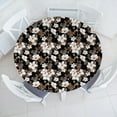 thumbnail image 1 of Ambesonne Spring Fitted Round Tablecloth, Flowers of the Night Print, 56"- 60" Diameter, Charcoal Grey and Umber, 1 of 5