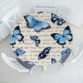 thumbnail image 1 of Ambesonne Spring Fitted Round Tablecloth, Text Notes Butterfly Art, 36"- 40" Diameter, Pale Azure Blue and Eggshell, 1 of 1