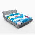 thumbnail image 1 of Ambesonne Spring Fitted Sheet, Clouds Butterfly Summer, Full Size, Sky Blue White, 1 of 2