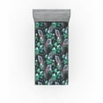 thumbnail image 1 of Ambesonne Spring Fitted Sheet, Feather-Like Flowers Art, Twin XL Size, Pale Mauve and Sea Green, 1 of 5