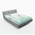 thumbnail image 1 of Ambesonne Spring Fitted Sheet, Floral Botany Blooms, Queen Size, Almond Green Khaki, 1 of 2