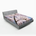 thumbnail image 1 of Ambesonne Spring Fitted Sheet, Floral Cherry Branches, Queen Size, Pale Pink, 1 of 2