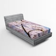 thumbnail image 1 of Ambesonne Spring Fitted Sheet, Floral Cherry Branches, Twin XL Size, Pale Pink, 1 of 2