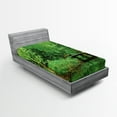 thumbnail image 1 of Ambesonne Spring Fitted Sheet, Foliage Forest Woodsy, Twin Size, Green Brown, 1 of 2